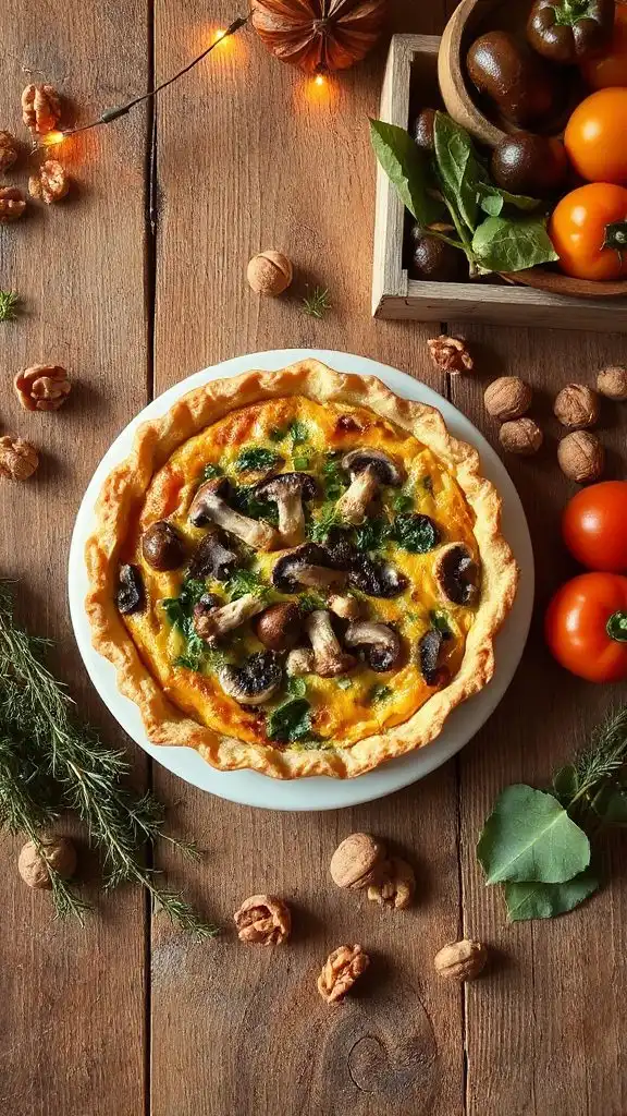 savory mushroom spinach quiche