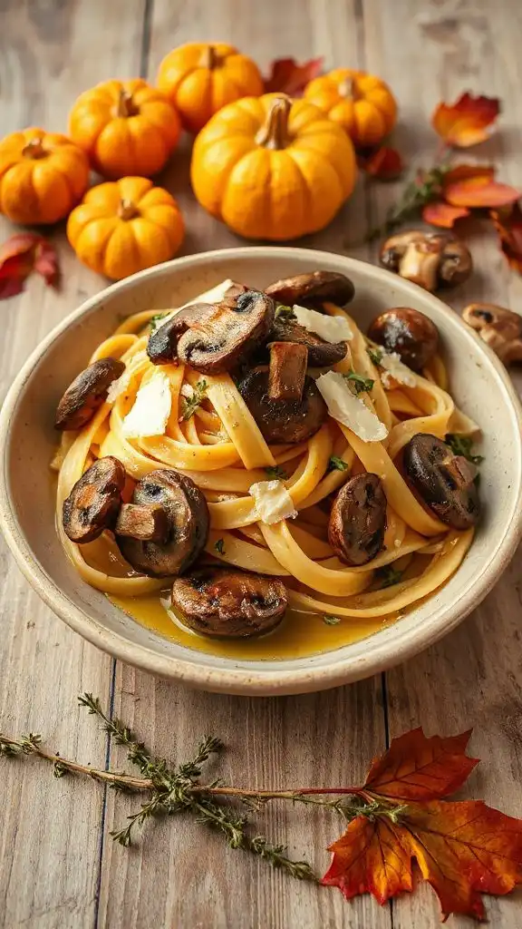 savory mushroom thyme pasta