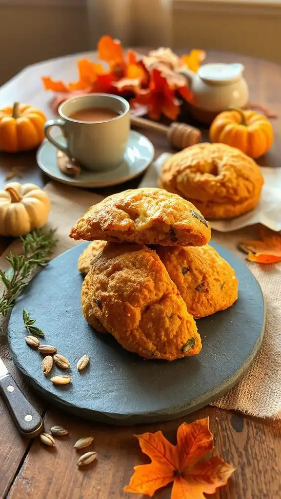 savory pumpkin cheddar scones