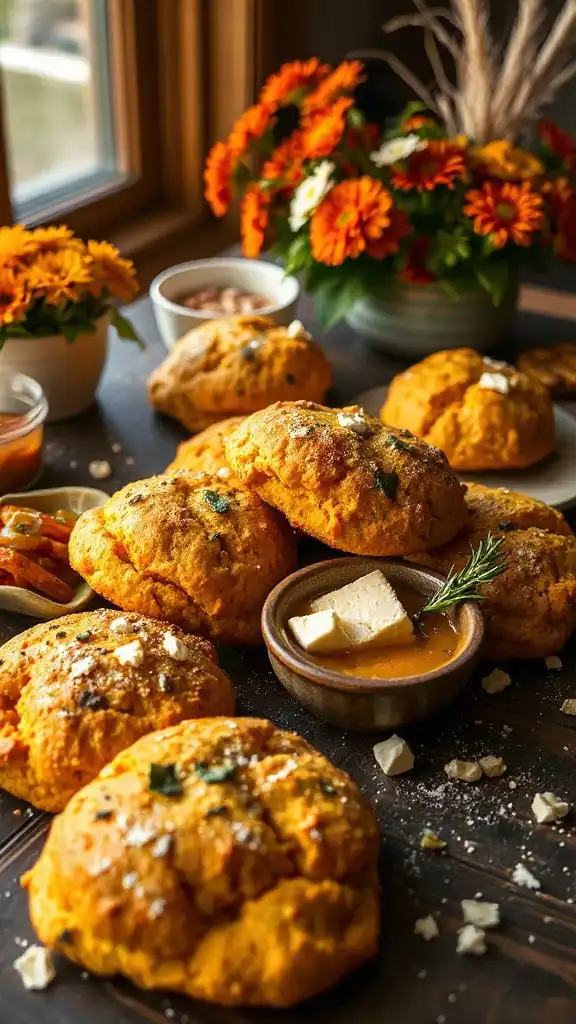 savory pumpkin feta scones