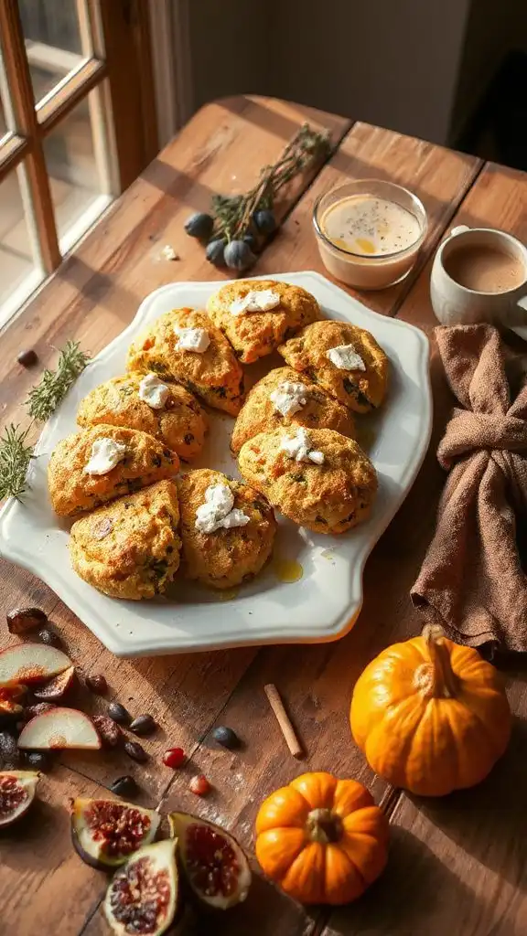 savory pumpkin spinach scones