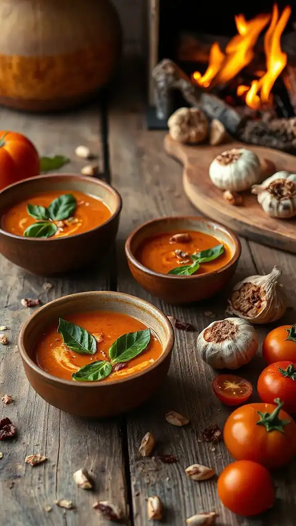 savory roasted garlic tomato soup
