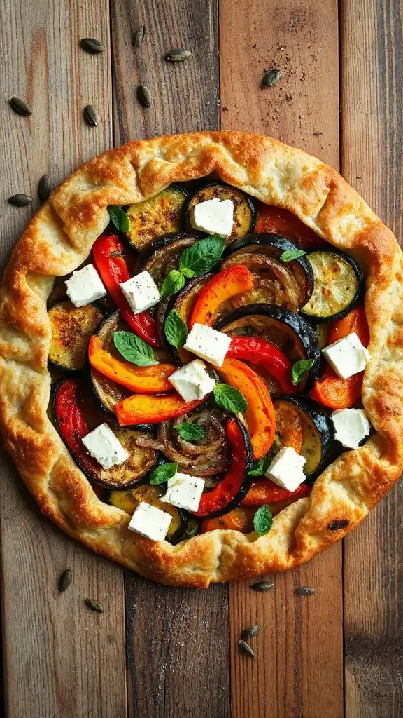 savory roasted vegetable tart