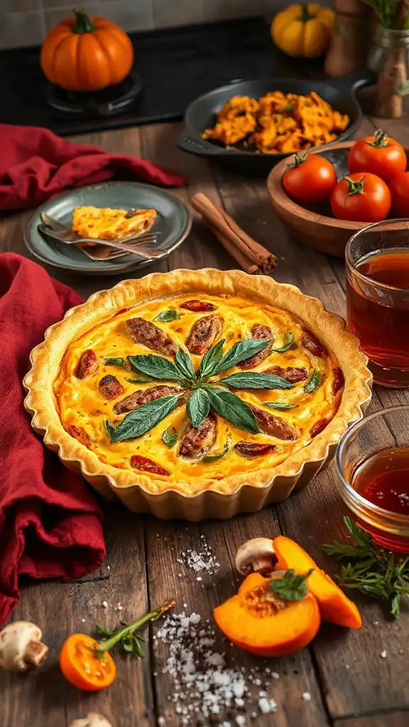savory sausage sage quiche