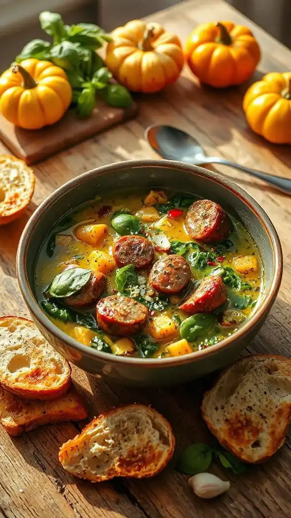 savory sausage spinach soup