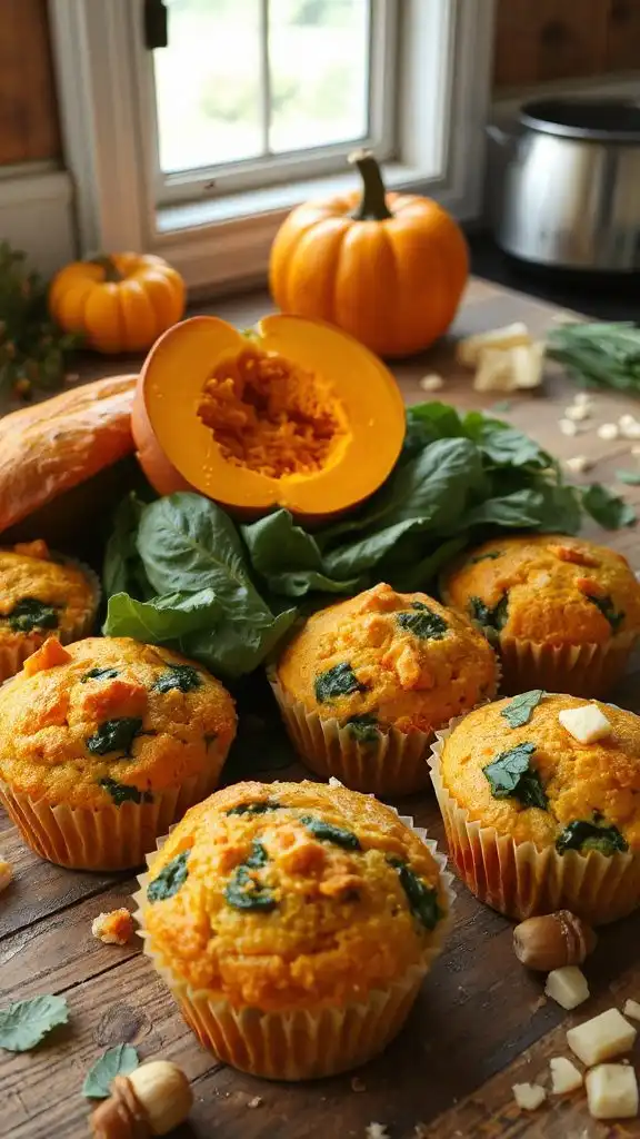 savory spinach cheddar muffins