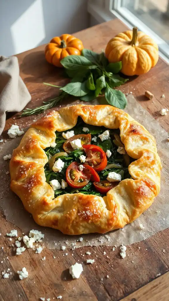 savory spinach feta galette