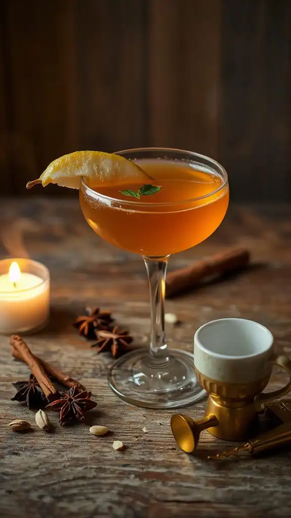 signature spiced pear cocktail