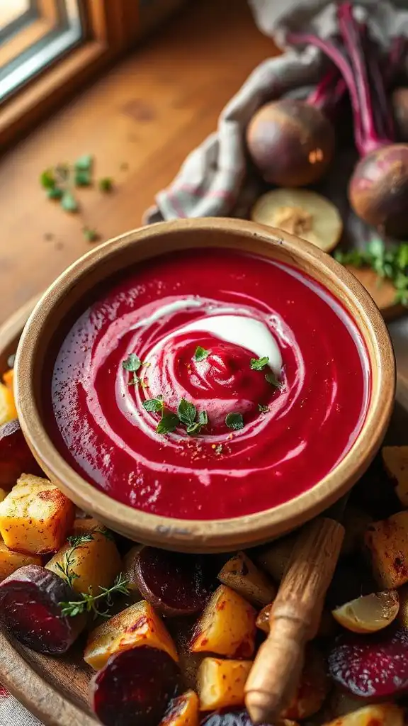 smoky beet and potato bisque