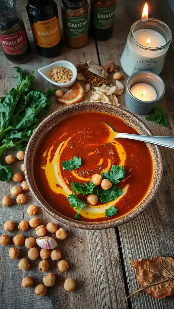 smoky chickpea kale soup