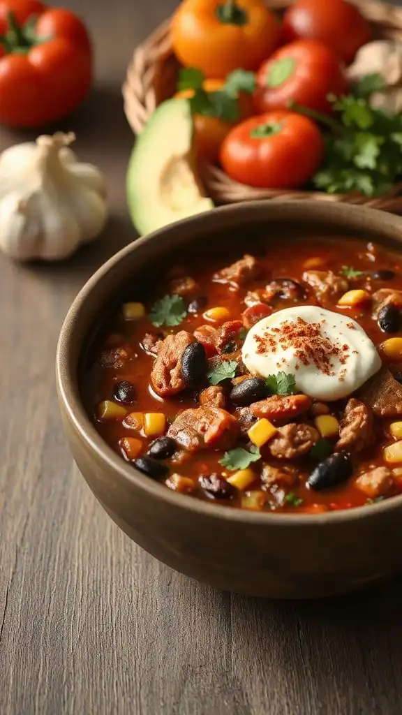 smoky chipotle ground pork chili