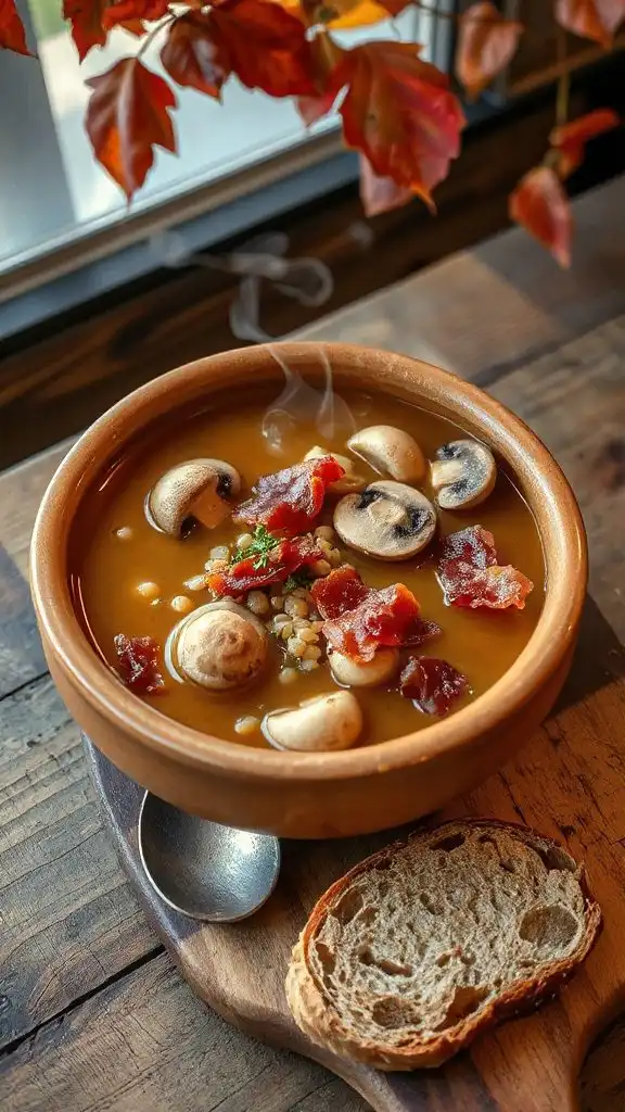 smoky mushroom barley soup