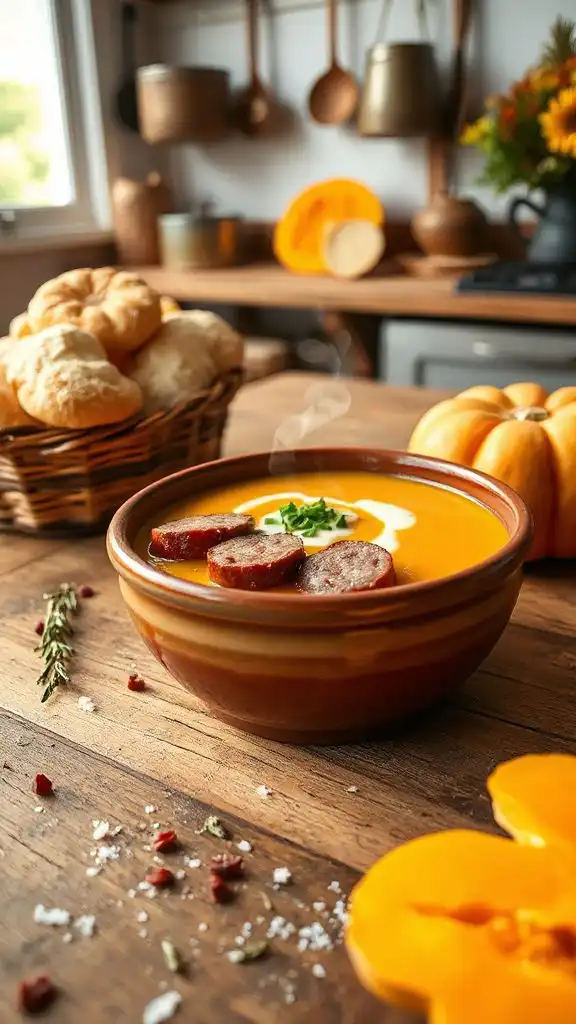 smoky sausage pumpkin soup
