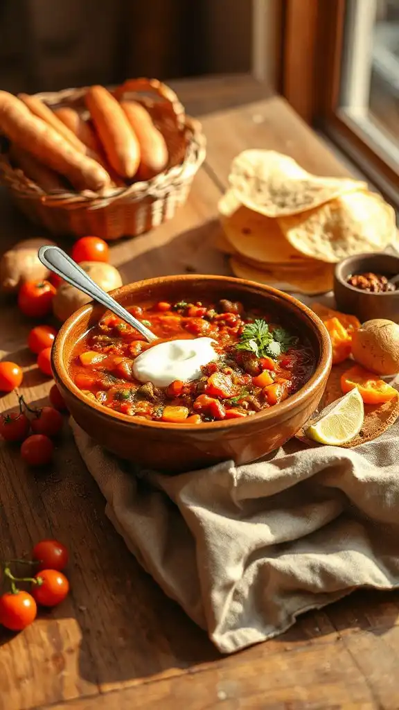 smoky vegetarian lentil chili