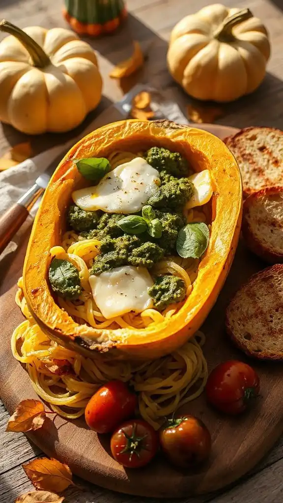 spaghetti squash with pesto