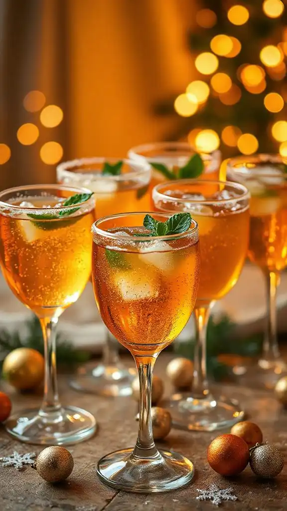 sparkling holiday ginger cocktails