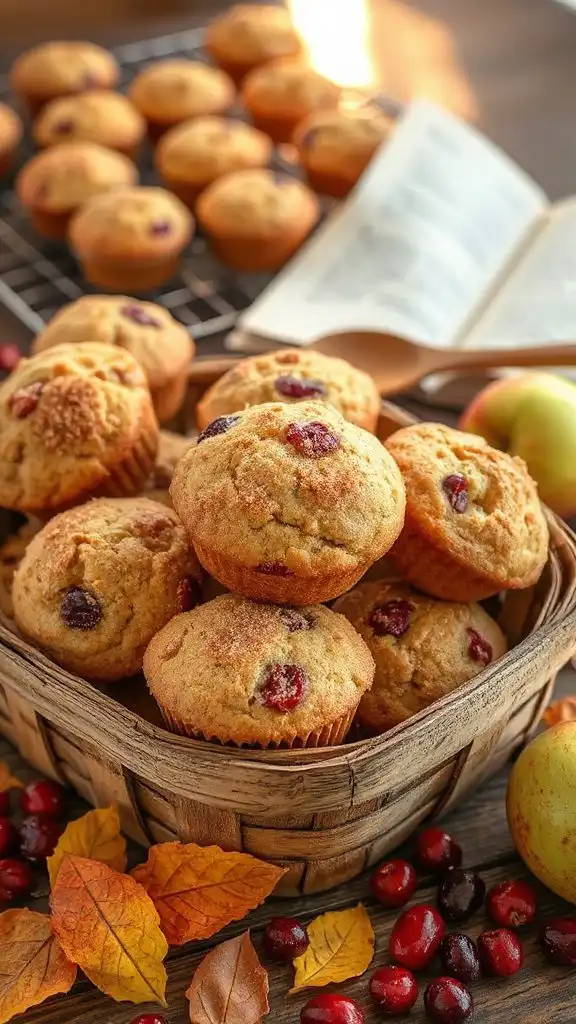 spiced apple cranberry muffins