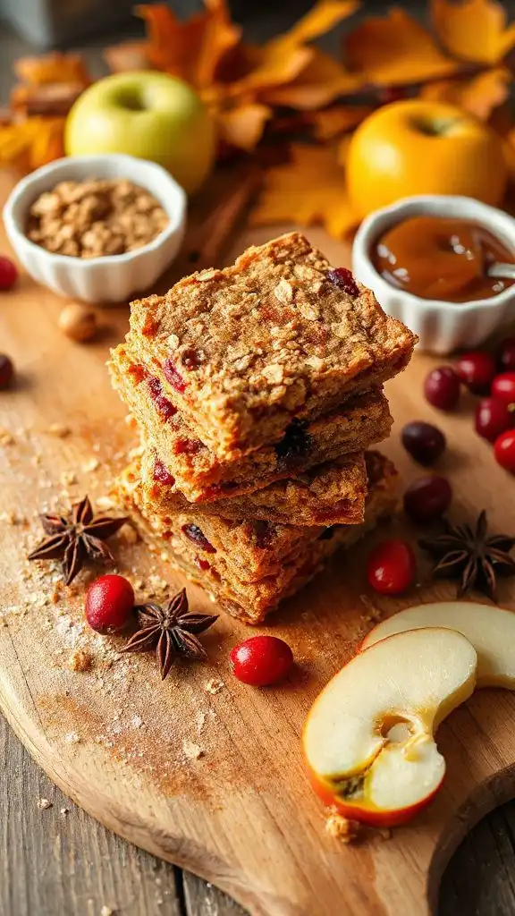 spiced apple cranberry oat bars