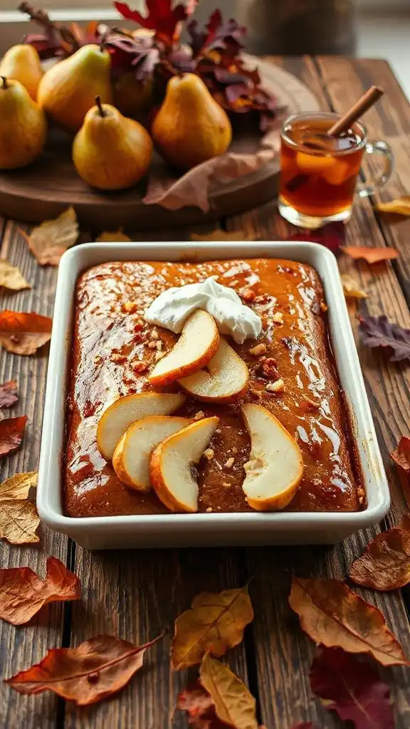 spiced autumn pear cake