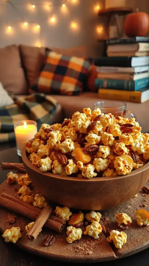 spiced caramel apple popcorn