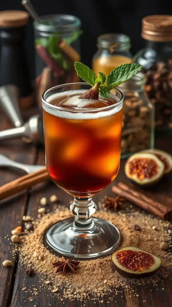spiced fig rum sour cocktail spiced fig rum sour cocktail