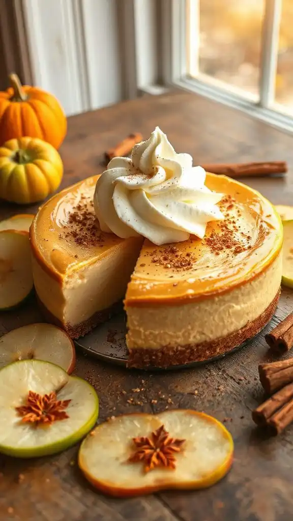 spiced maple apple cheesecake