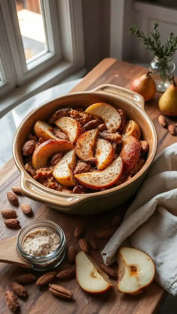 spiced pear almond breakfast bake