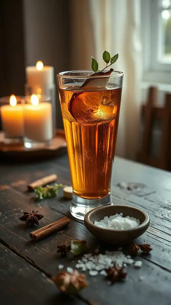 spiced pear maple gin cocktail