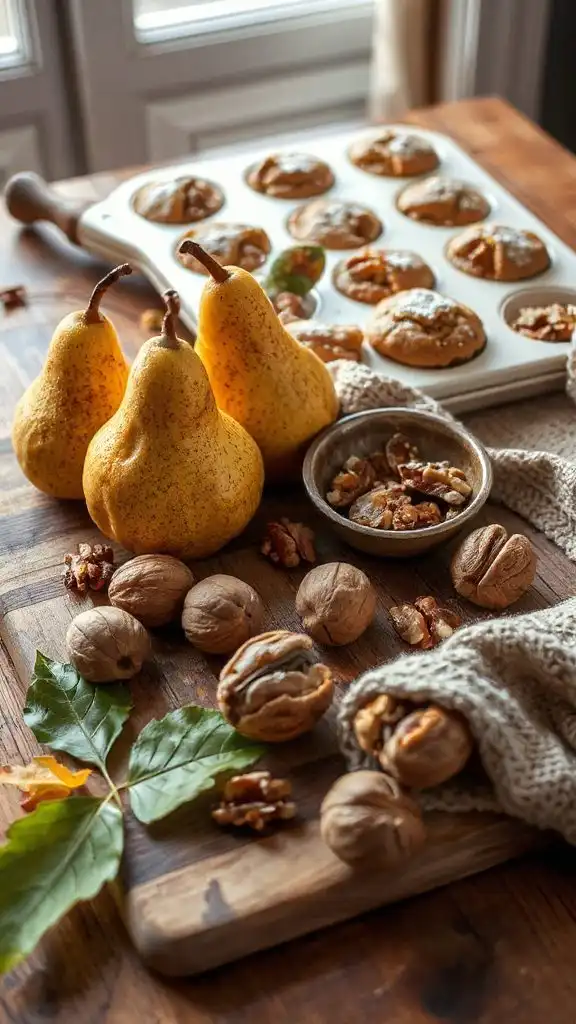 spiced pear walnut muffins recipe