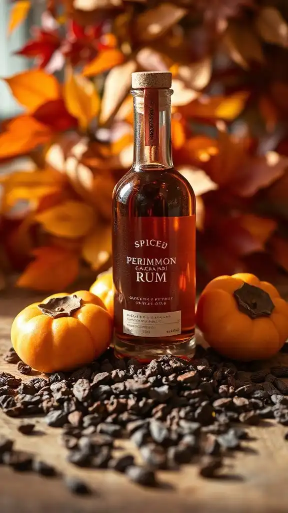 spiced persimmon rum cocktail