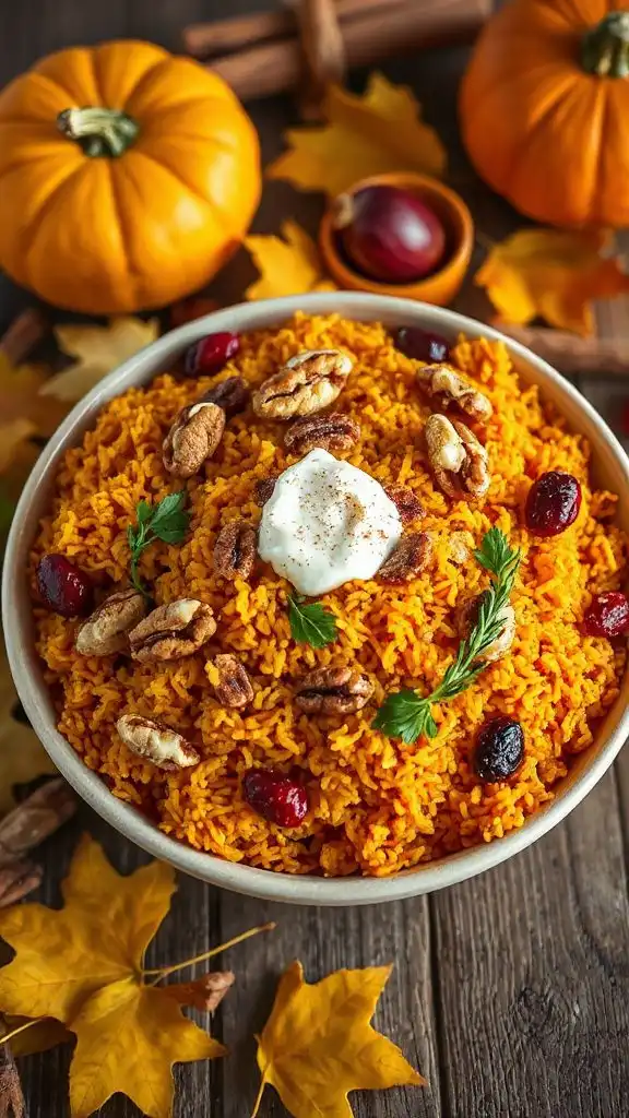 spiced pumpkin nut pilaf