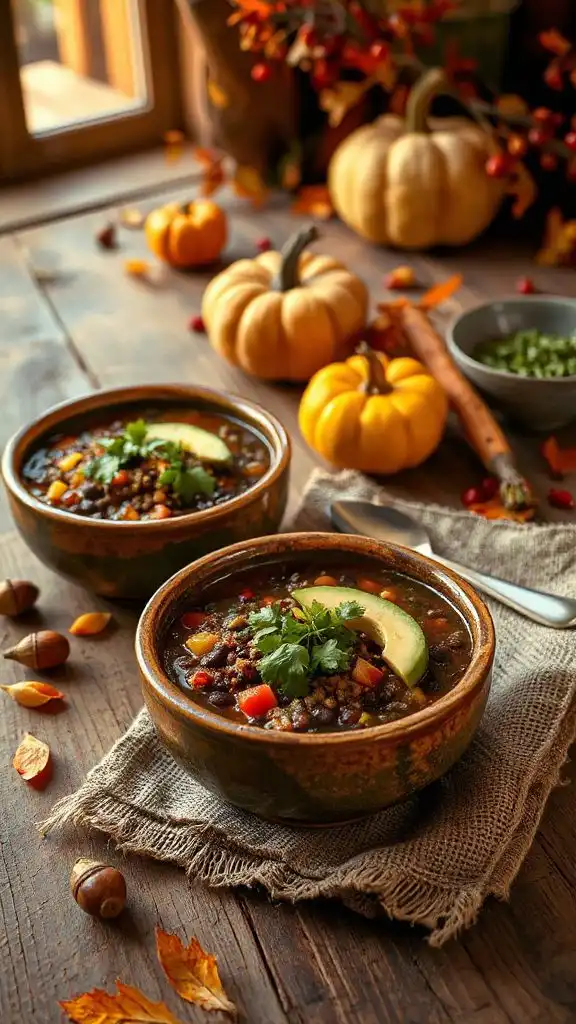 spicy black bean quinoa soup