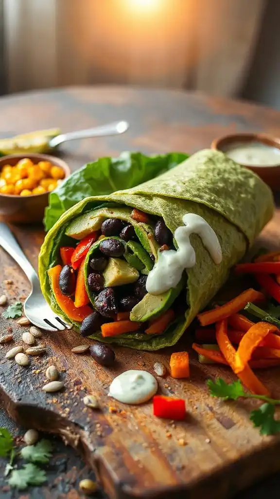 spicy black bean wrap