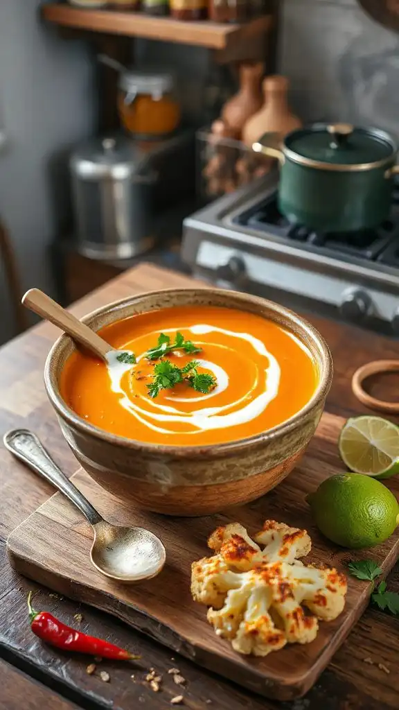 spicy cauliflower coconut soup