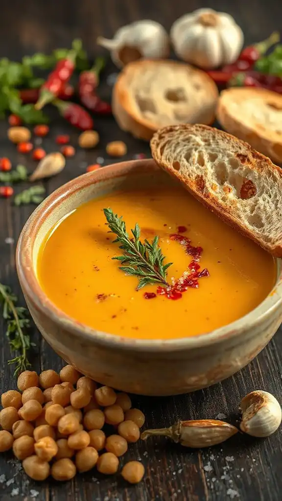spicy chickpea thyme soup