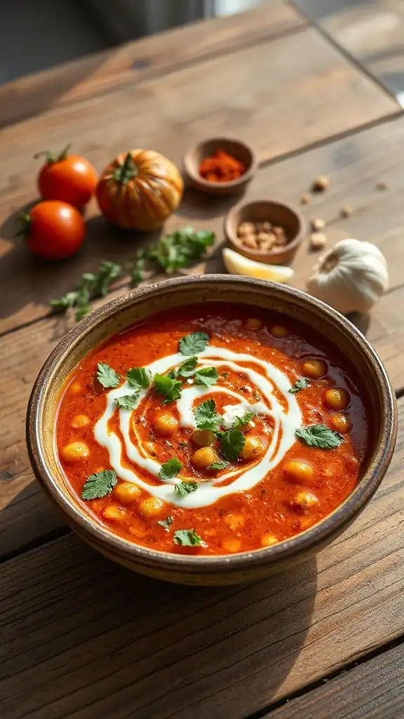 spicy chickpea tomato soup