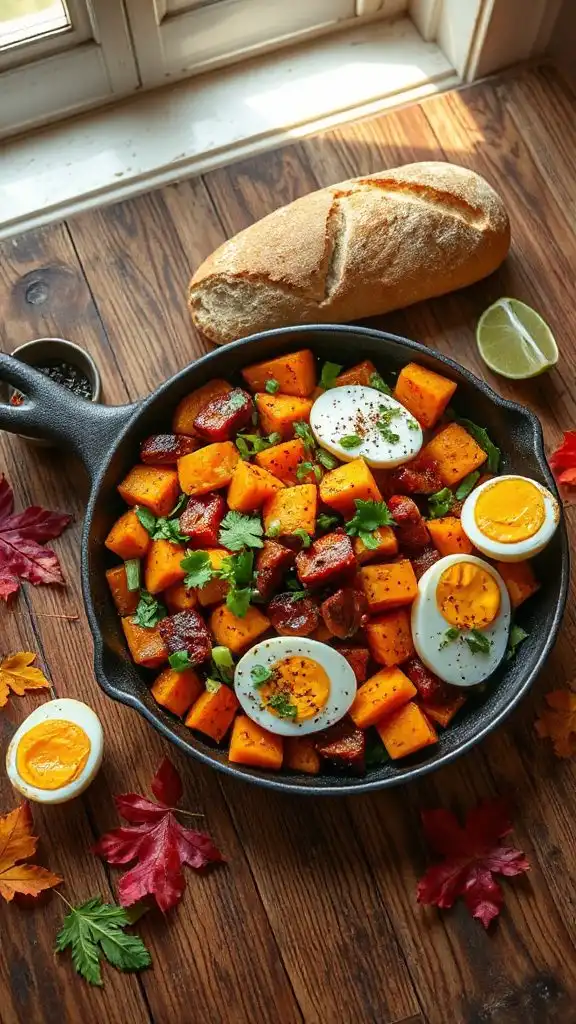 spicy chorizo sweet potato hash
