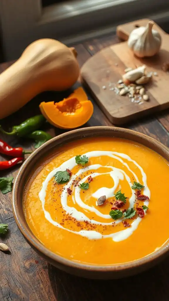 spicy creamy butternut squash soup