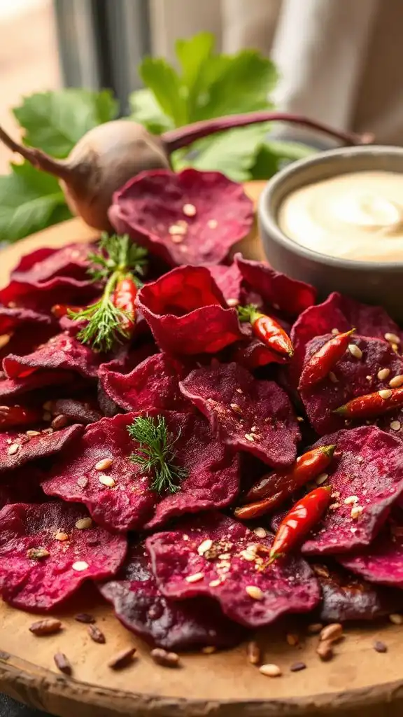 spicy crispy beetroot snacks