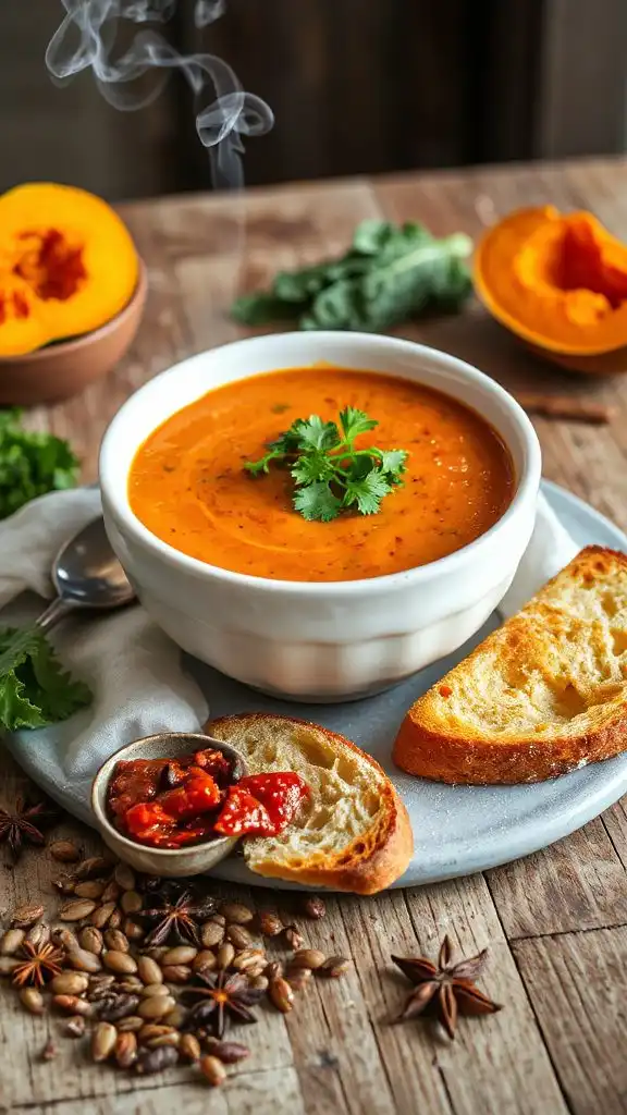 spicy lentil pumpkin soup