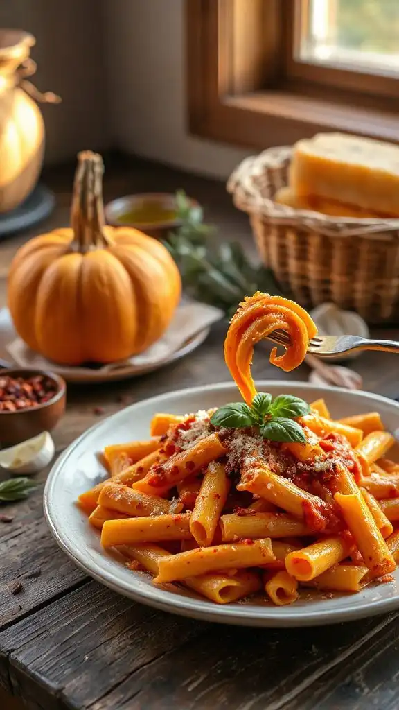 spicy pumpkin pasta dish