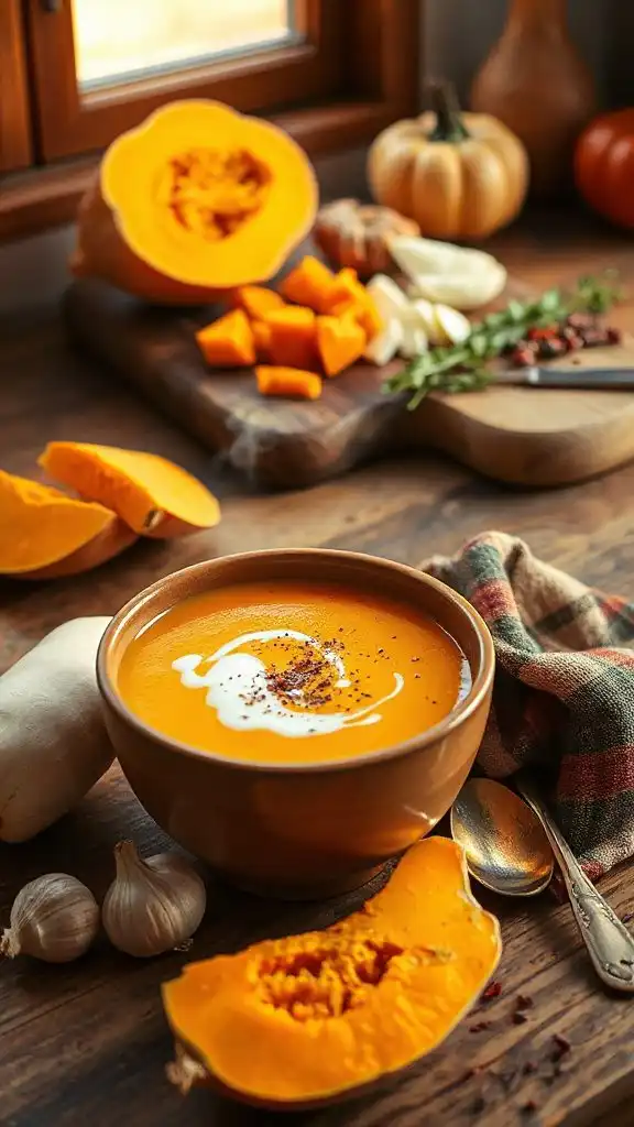 spicy roasted butternut squash soup