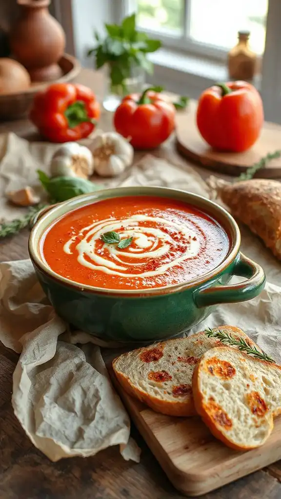 spicy roasted red pepper soup