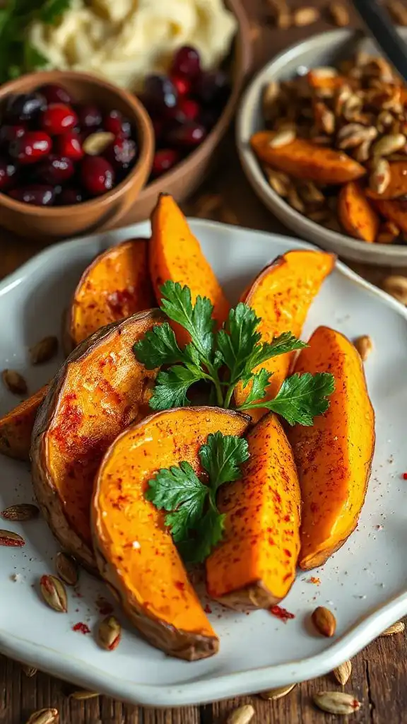 spicy roasted sweet potato wedges