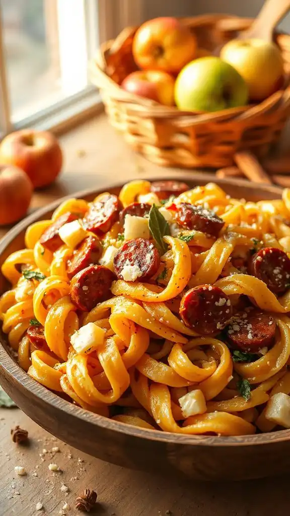 spicy sausage apple pasta
