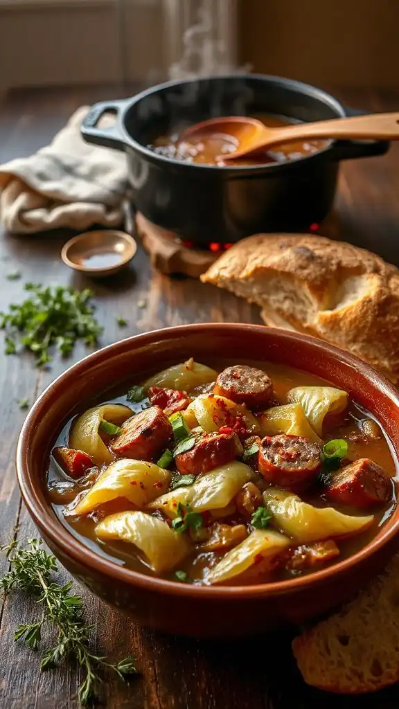 spicy sausage cabbage stew spicy sausage cabbage stew