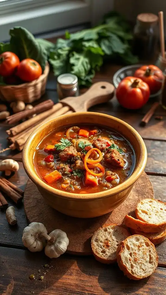 spicy sausage lentil soup