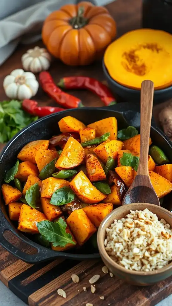 spicy thai pumpkin stir fry