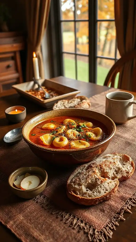 spicy tortellini bean soup