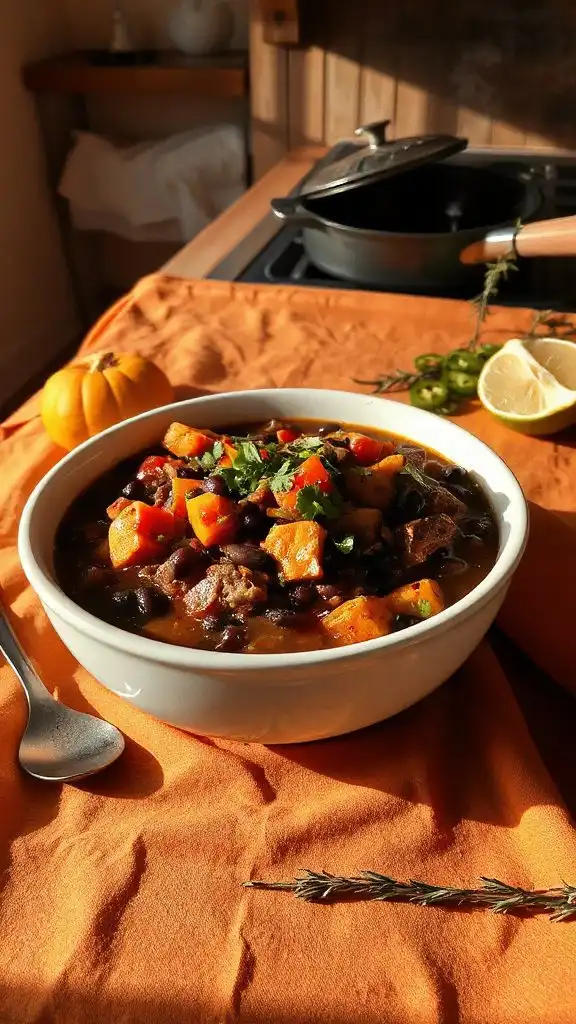 spicy vegetarian sweet potato chili